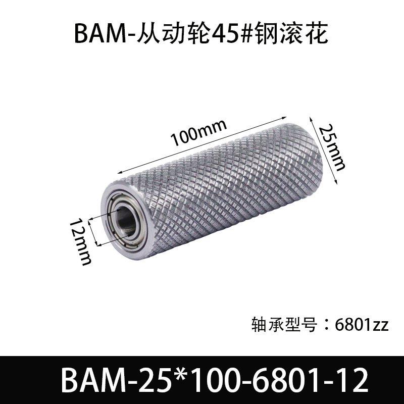 BAM-25×100-6801-12 从动轮-表面滚花-材质45#钢